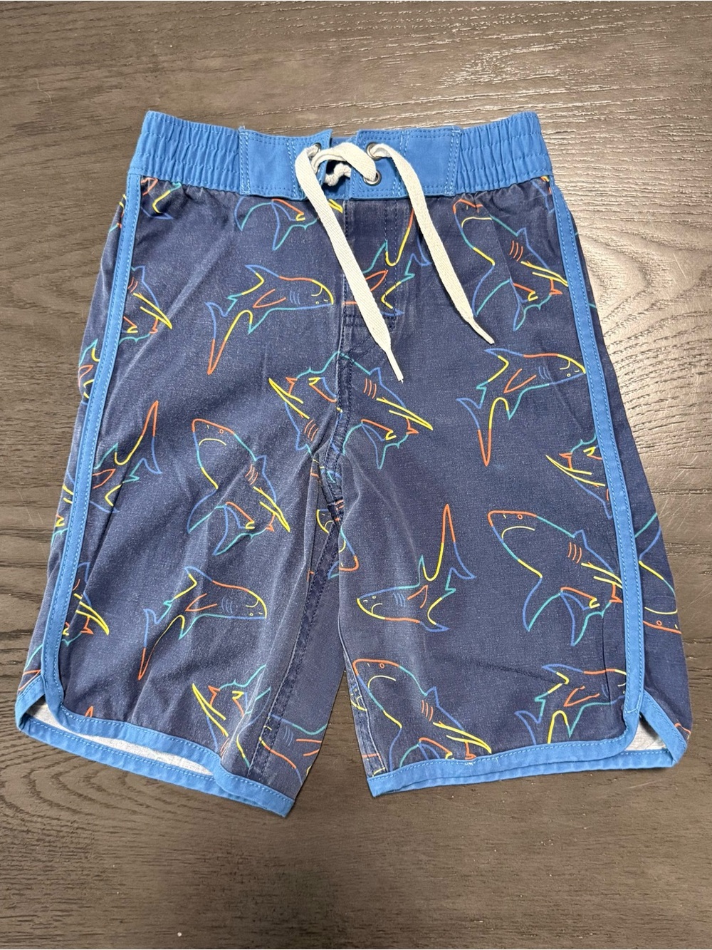 Hanna Andersson Shark Board Shorts Bathing Suit Boy's Size 5(110 cm)‎